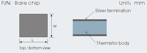 Thermistor-Chips der hohen Präzisions-NTC mit unterschiedlicher Größe (bloße Chips) 0